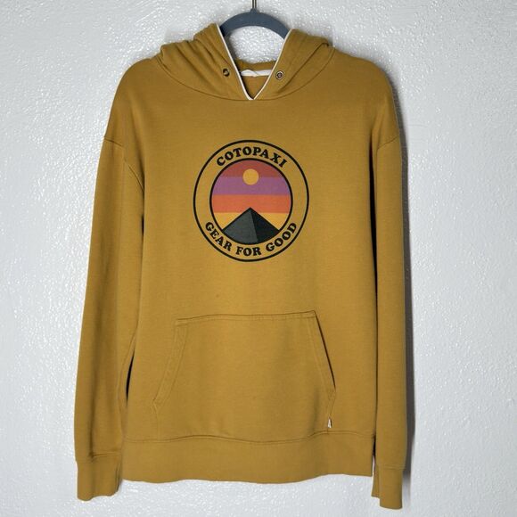 Cotopaxi Sunny Side Womens M Yellow Pullover Graphic Outdoors Hoodie Cotton - Picture 2 of 9
